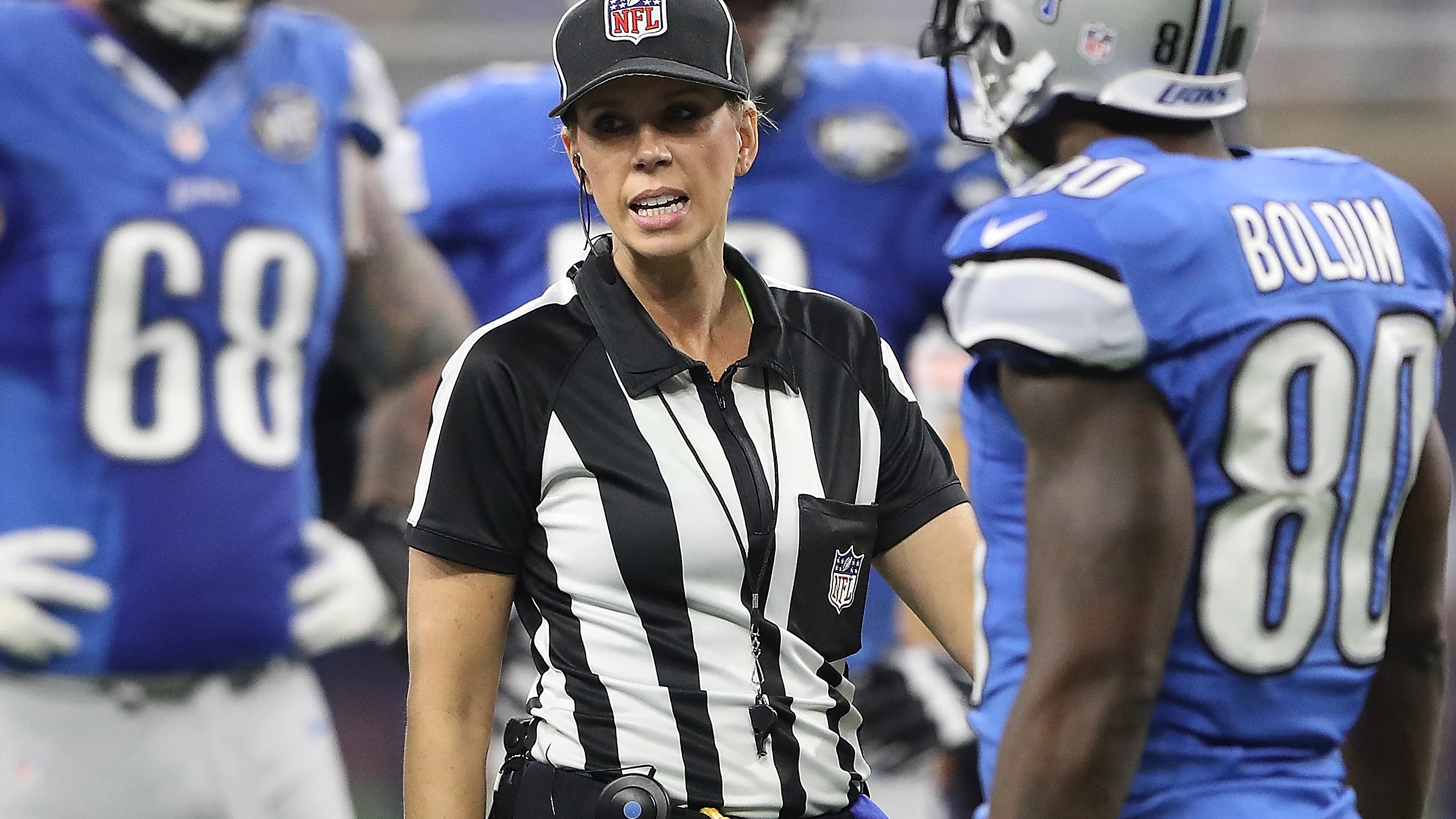 Sarah Thomas, en un partido de la NFL