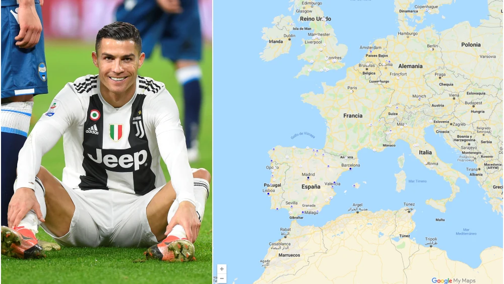 Cristiano Ronaldo y el mapa de todos sus goles