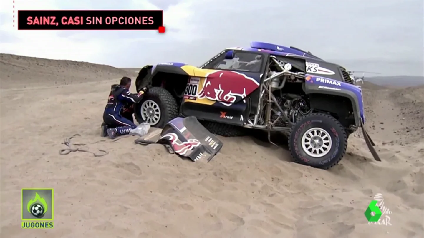 Sainz rompe la suspensión de su coche y pierde las opciones de victoria Sainz rompe la suspensión de su coche y pierde las opciones de victoria