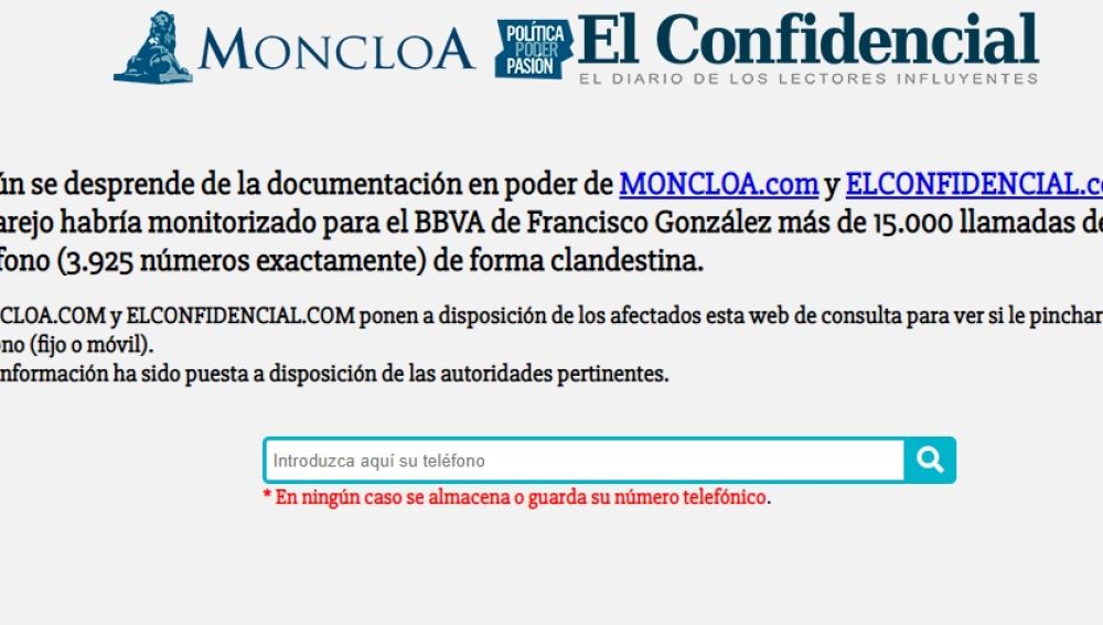 Buscador habilitado por Elconfidencial.com y Moncloa.com
