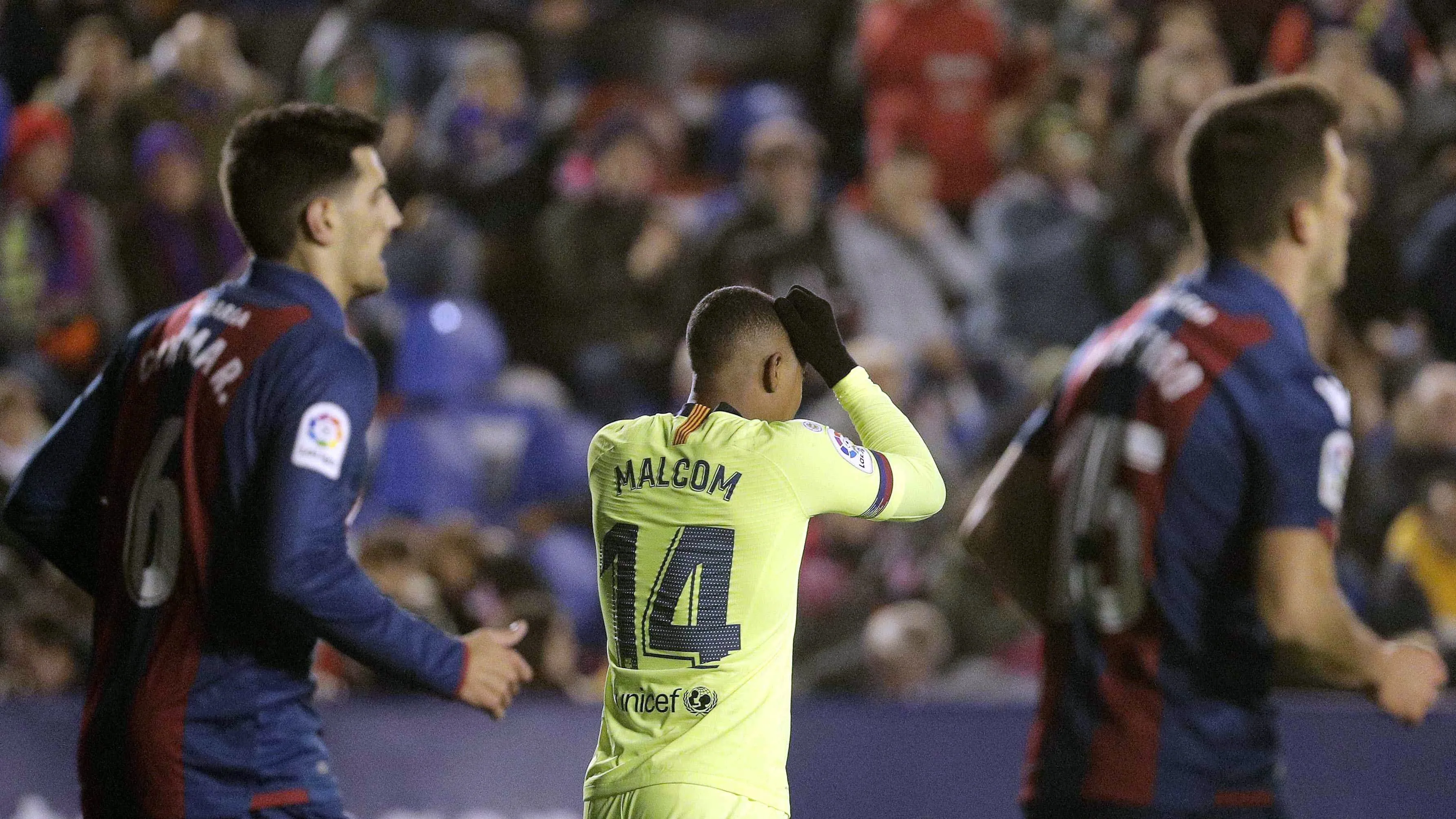 Malcom se lamenta tras una ocasión fallada