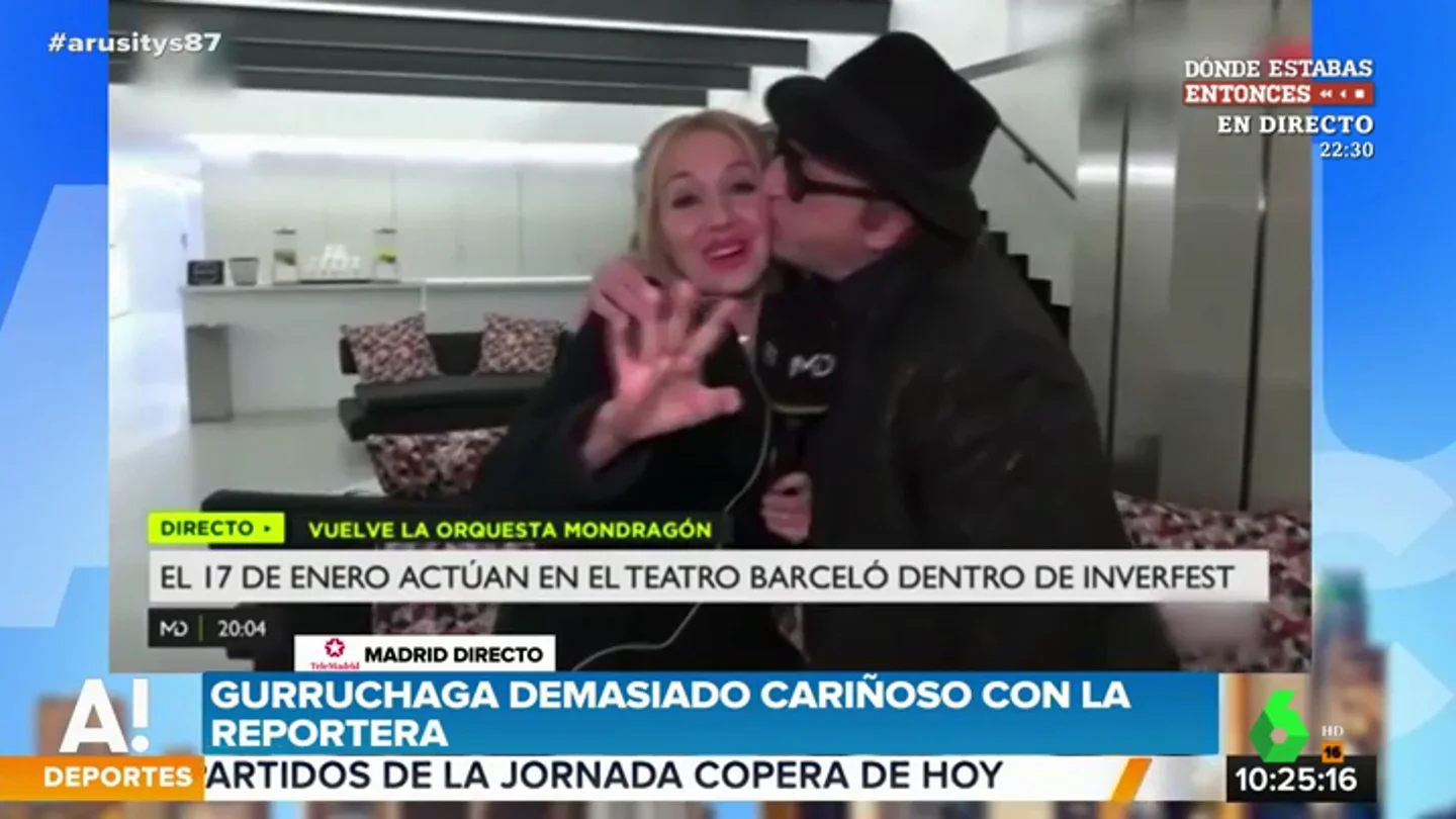 El polémico y machista vídeo de Javier Gurruchaga con una reportera El polémico y machista vídeo de Javier Gurruchaga con una reportera