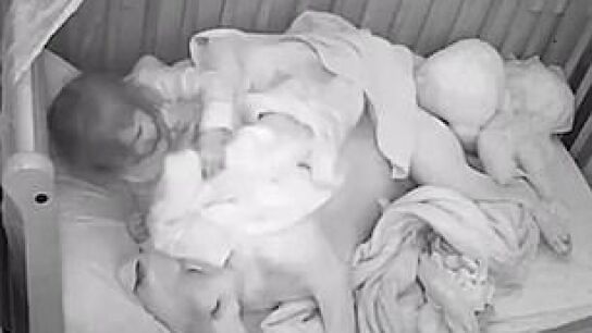 La peque&ntilde;a arropando a su pitbull