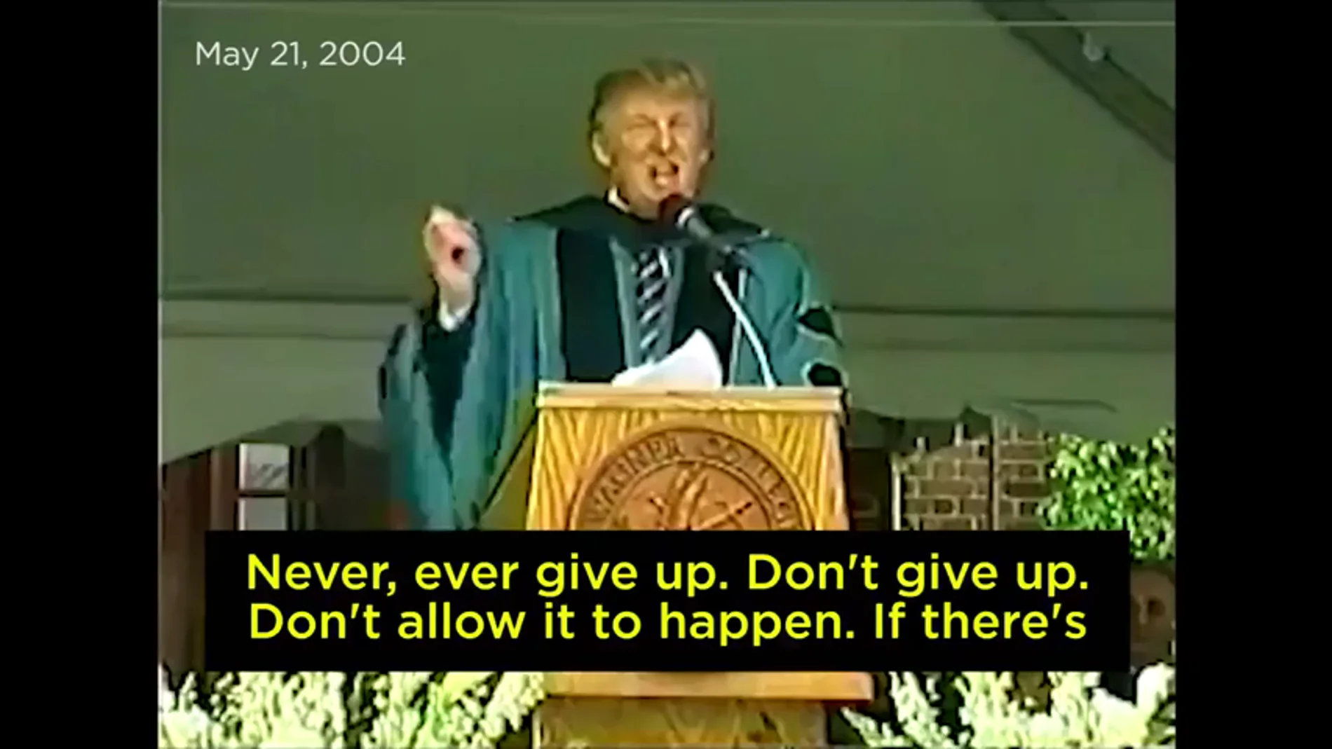 El discurso de Trump en 2004 que contradice al propio Trump: "Si veis un muro, atravesadlo, id al otro lado. Nunca os rindáis"