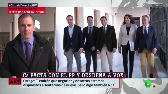Javier Ortega Smith: "Nos ofrecieron consejerías pero no las aceptamos porque no podríamos impugnar las medidas" Javier Ortega Smith: "Nos ofrecieron consejerías pero no las aceptamos porque no podríamos impugnar las medidas"