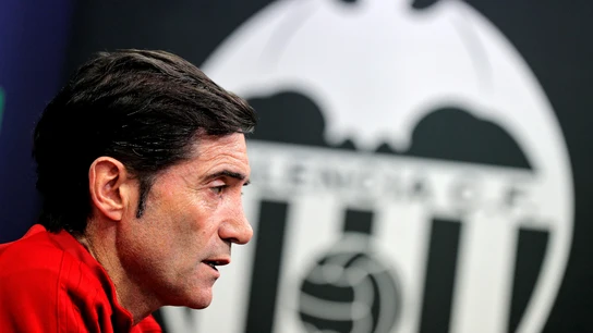 Marcelino, en su etapa en el Valencia CF Marcelino, en rueda de prensa