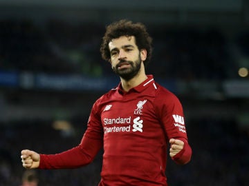 Salah celebra un gol con el Liverpool Salah celebra un gol con el Liverpool