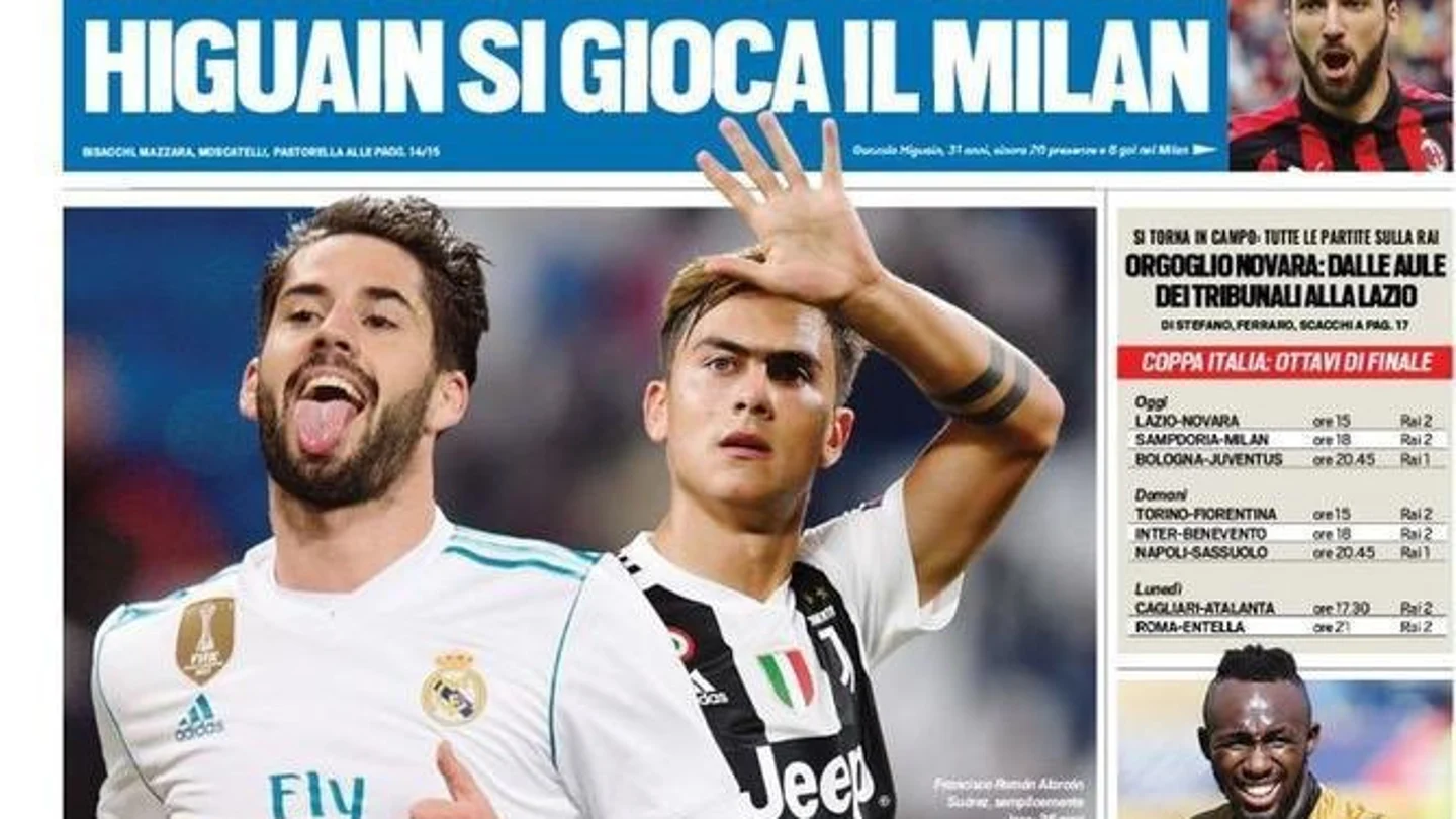 La portada con el posible trueque entre Real Madrid y Juventus La portada con el posible trueque entre Real Madrid y Juventus