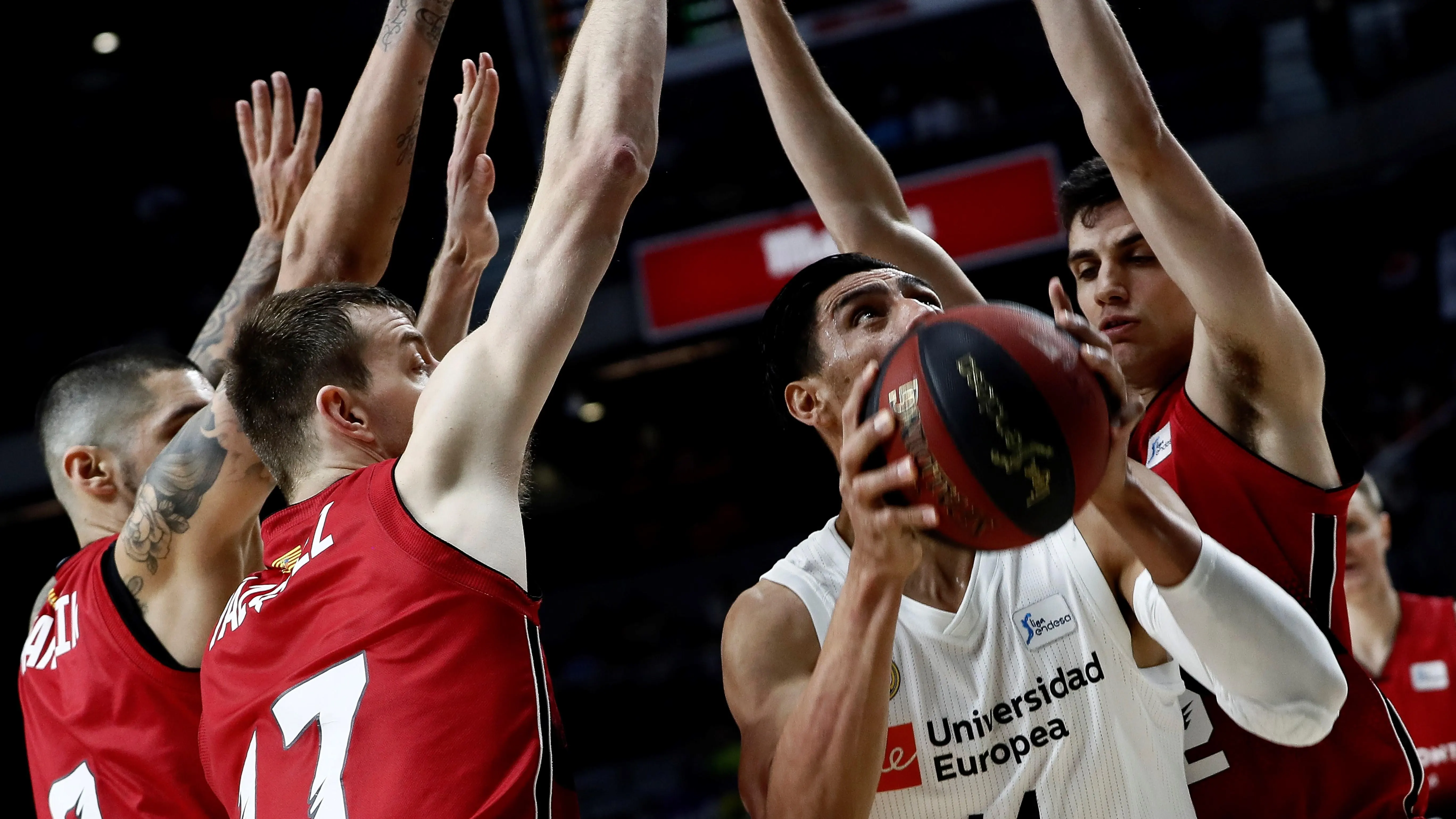 Gustavo Ayón, en el partido contra el Tecnyconta Zaragoza