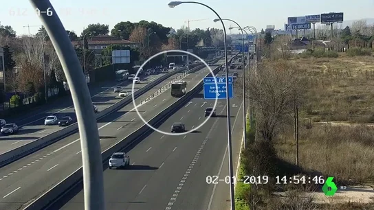 Imagen del bus-VAO que circuló en dirección contraria por Madrid Imagen del bus-VAO que circuló en dirección contraria por Madrid