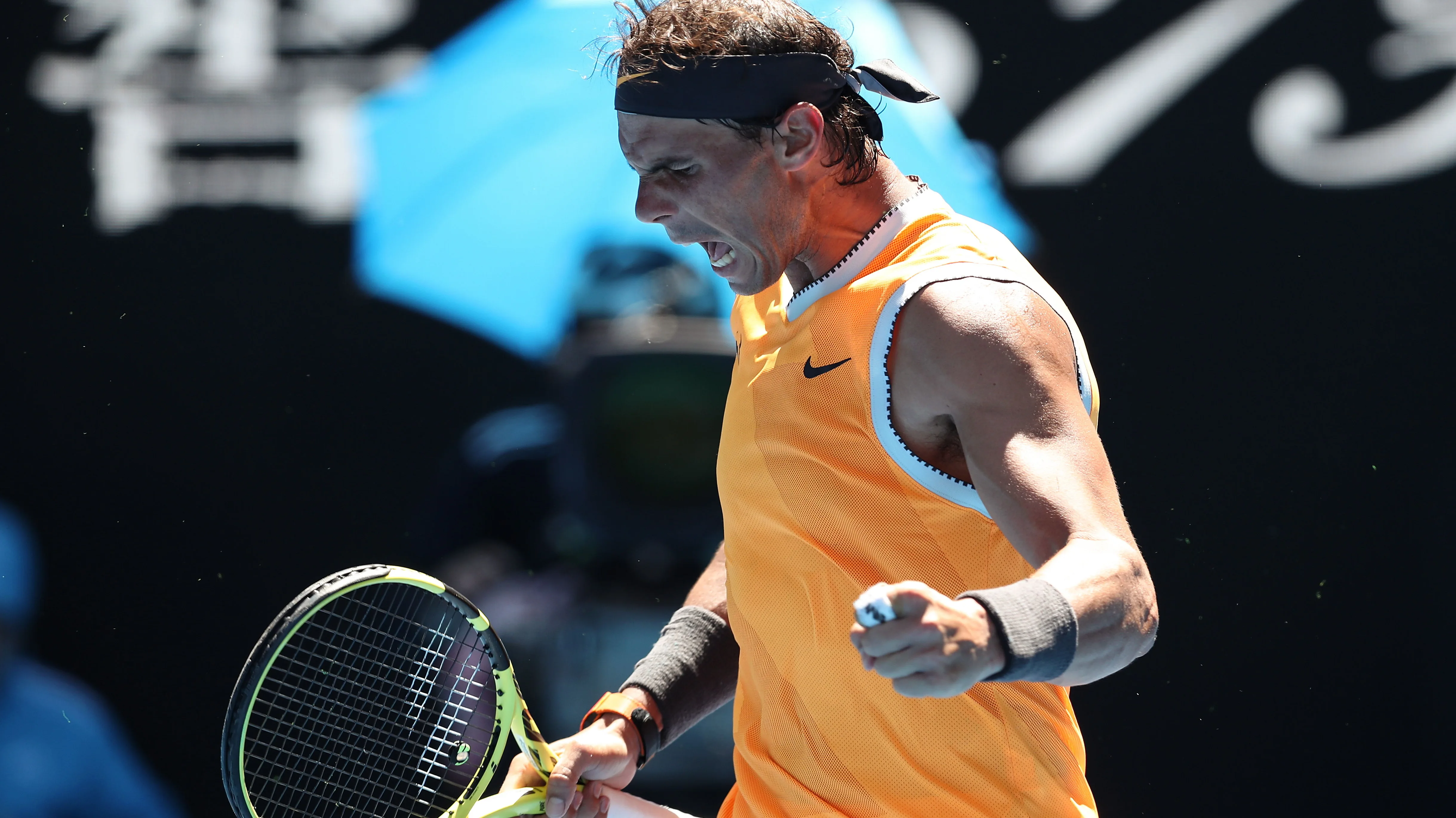 Nadal celebra un punto ante Duckworth