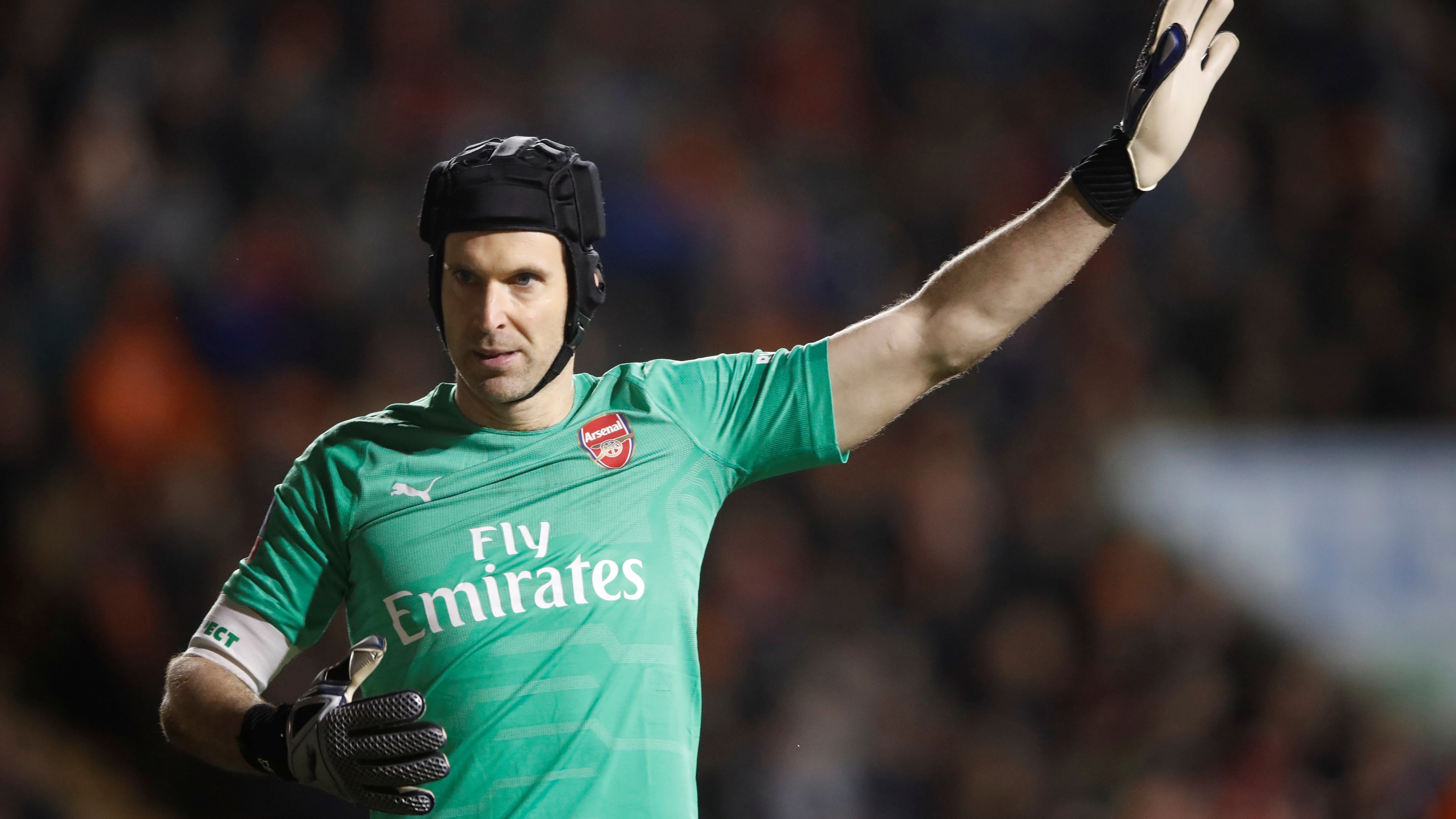 Petr Cech, en un partido del Arsenal