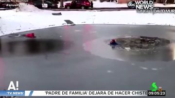 El sorprendente rescate a un niño que quedó atrapado en un lago helado