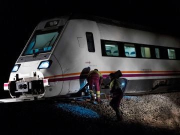 El tren descarrilado a la altura de Torrijos, Toledo El tren descarrilado a la altura de Torrijos, Toledo