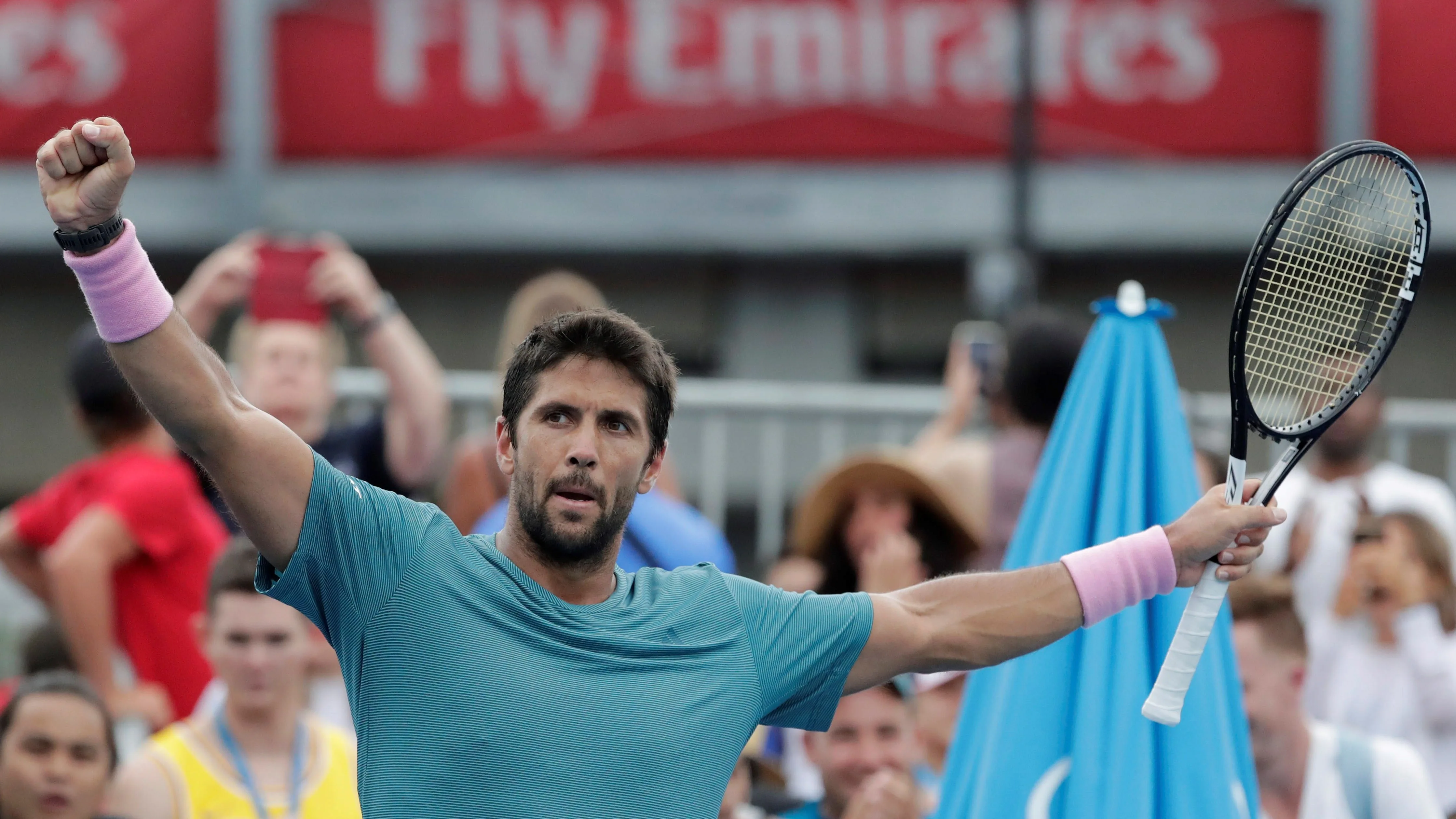 Fernando Verdasco celebra su victoria ante el moldavo Radu albot