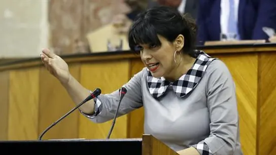 Teresa Rodríguez, en el Parlamento andaluz Teresa Rodríguez, en el Parlamento andaluz
