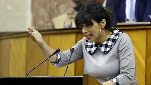 Teresa Rodríguez, en el Parlamento andaluz