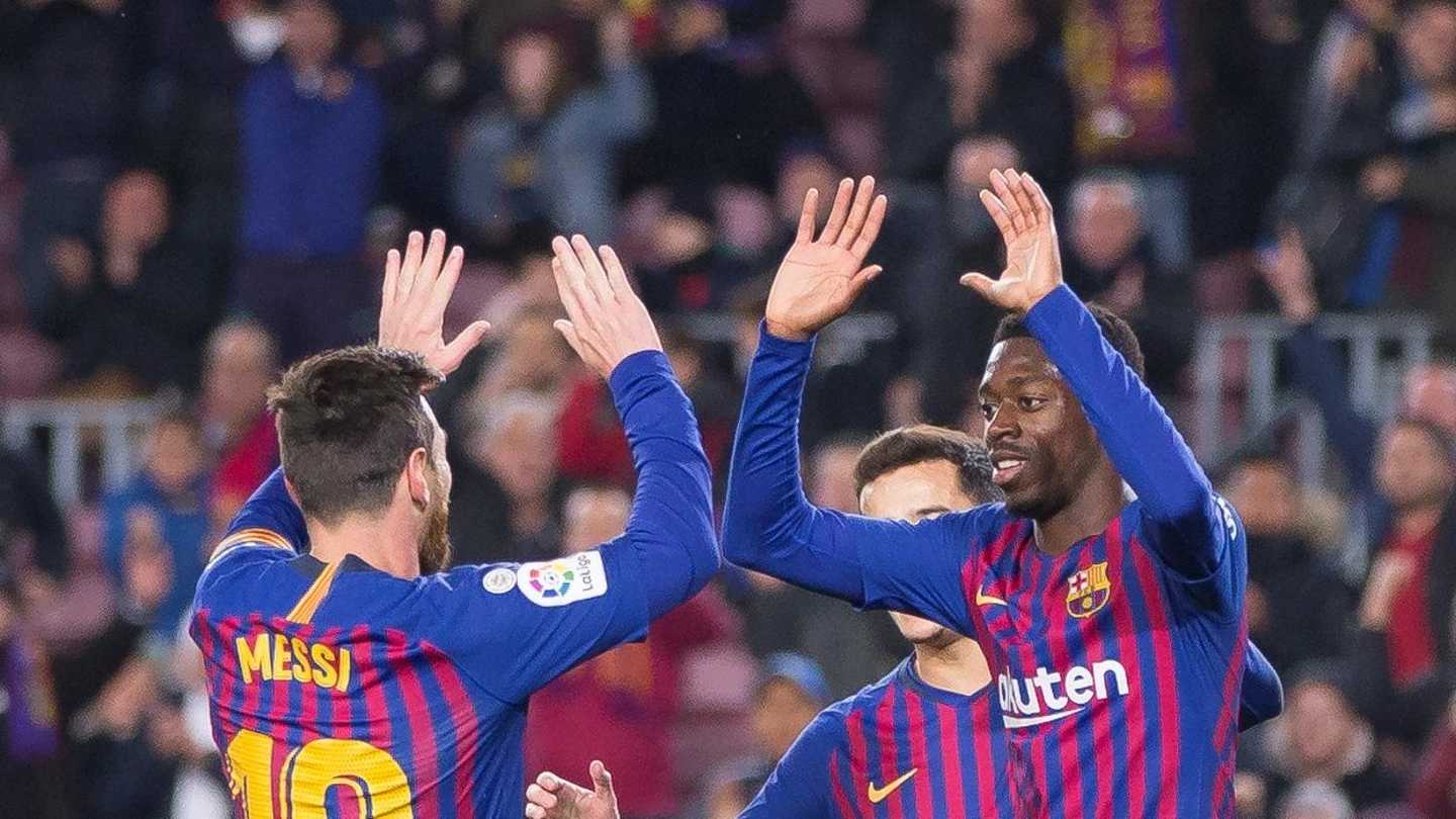 Messi, Dembelé y Coutinho, ante el Levante Messi, Dembelé y Coutinho, ante el Levante