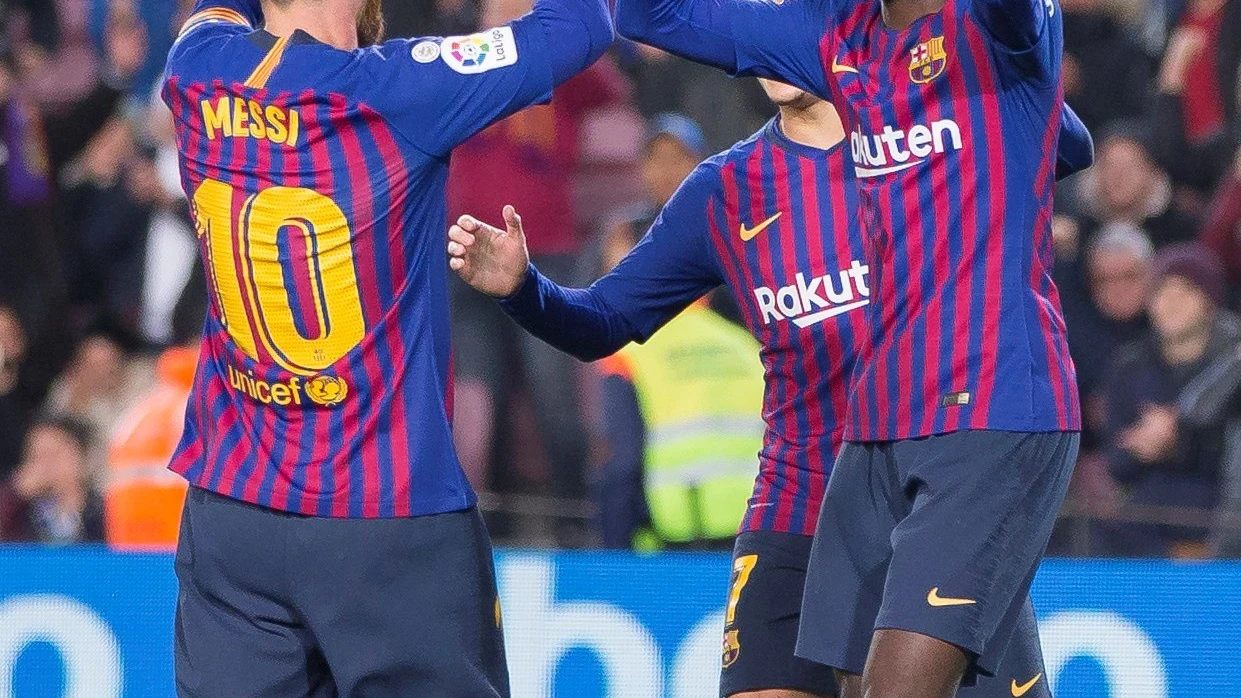 Messi, Dembelé y Coutinho, ante el Levante