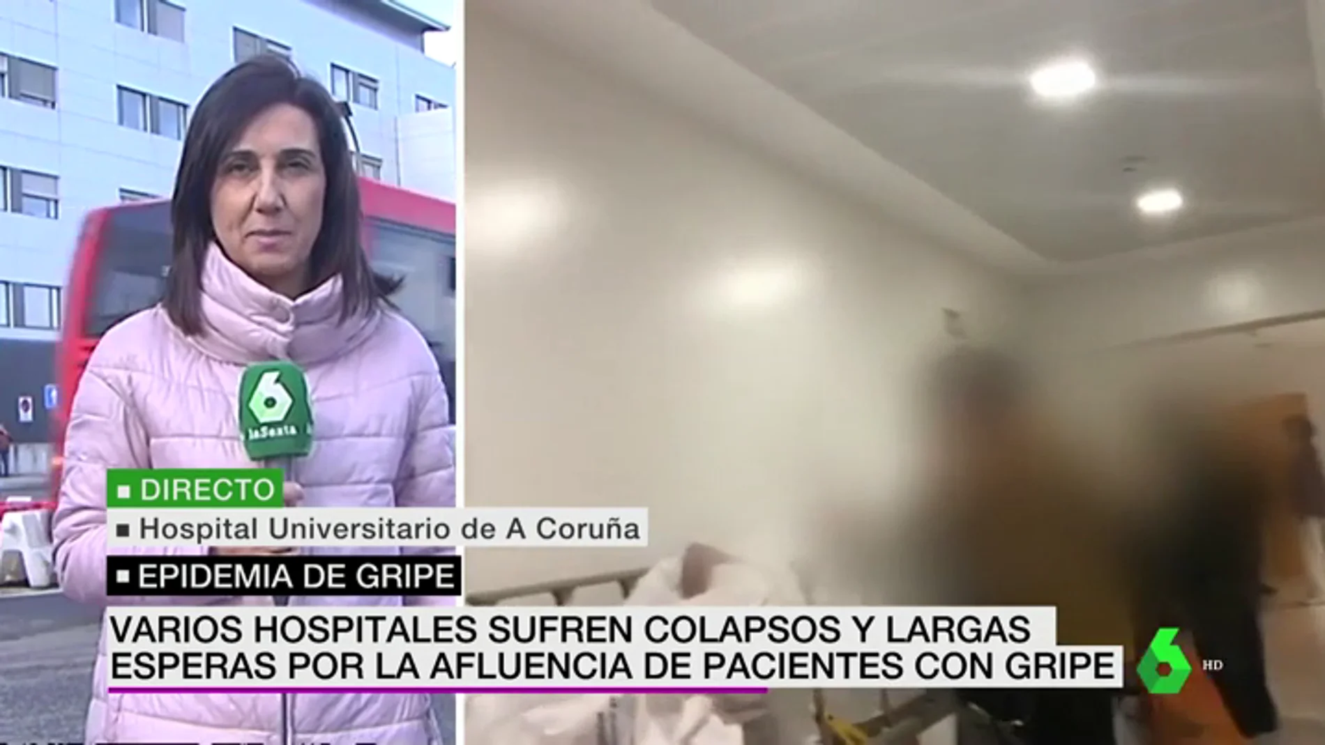 La gripe, epidemia en media España: colapso en los pasillos de los hospitales gallegos
