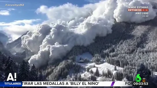 El impactante vídeo de una rápida avalancha de nieve en los Alpes suizos El impactante vídeo de una rápida avalancha de nieve en los Alpes suizos