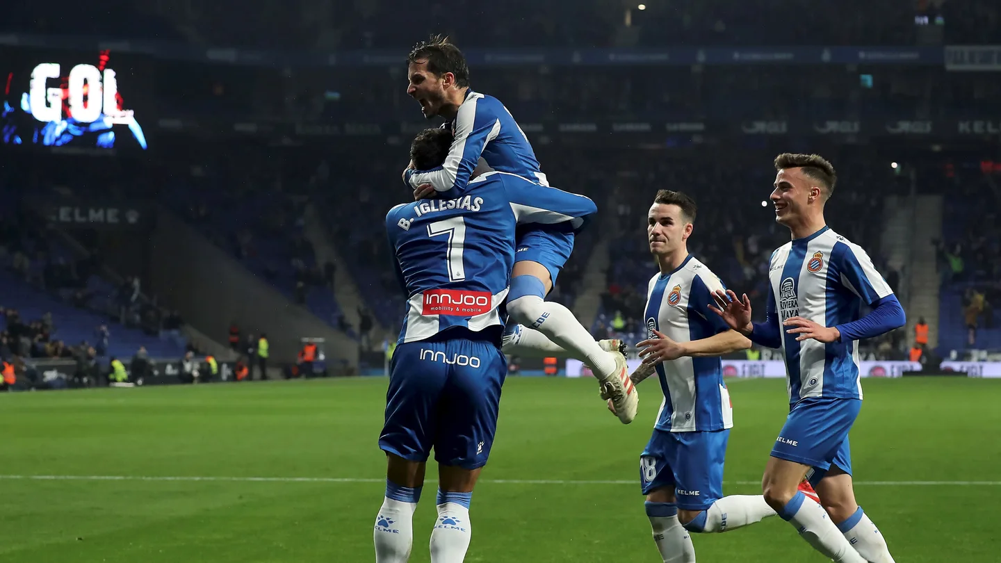 Los jugadores del Espanyol celebran un gol Los jugadores del Espanyol celebran un gol