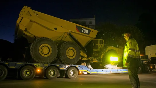 Un vehículo de maquinaria especial durante los trabajos para rescatar a Julen Un vehículo de maquinaria especial durante los trabajos para rescatar a Julen