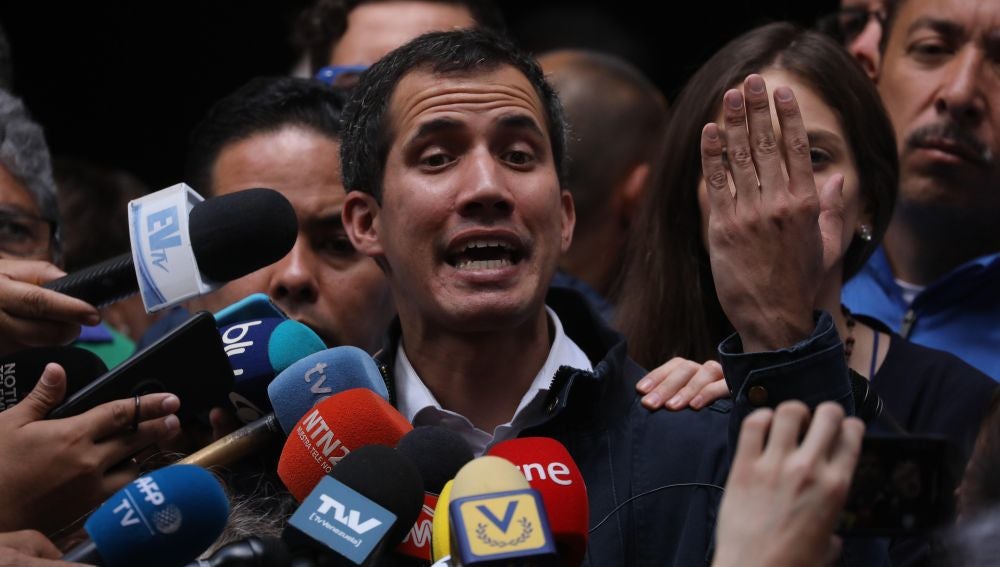  El presidente de la Asamblea Nacional de Venezuela y autoproclamado presidente, Juan Guaidó,