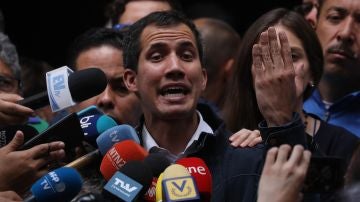  El presidente de la Asamblea Nacional de Venezuela y autoproclamado presidente, Juan Guaidó,