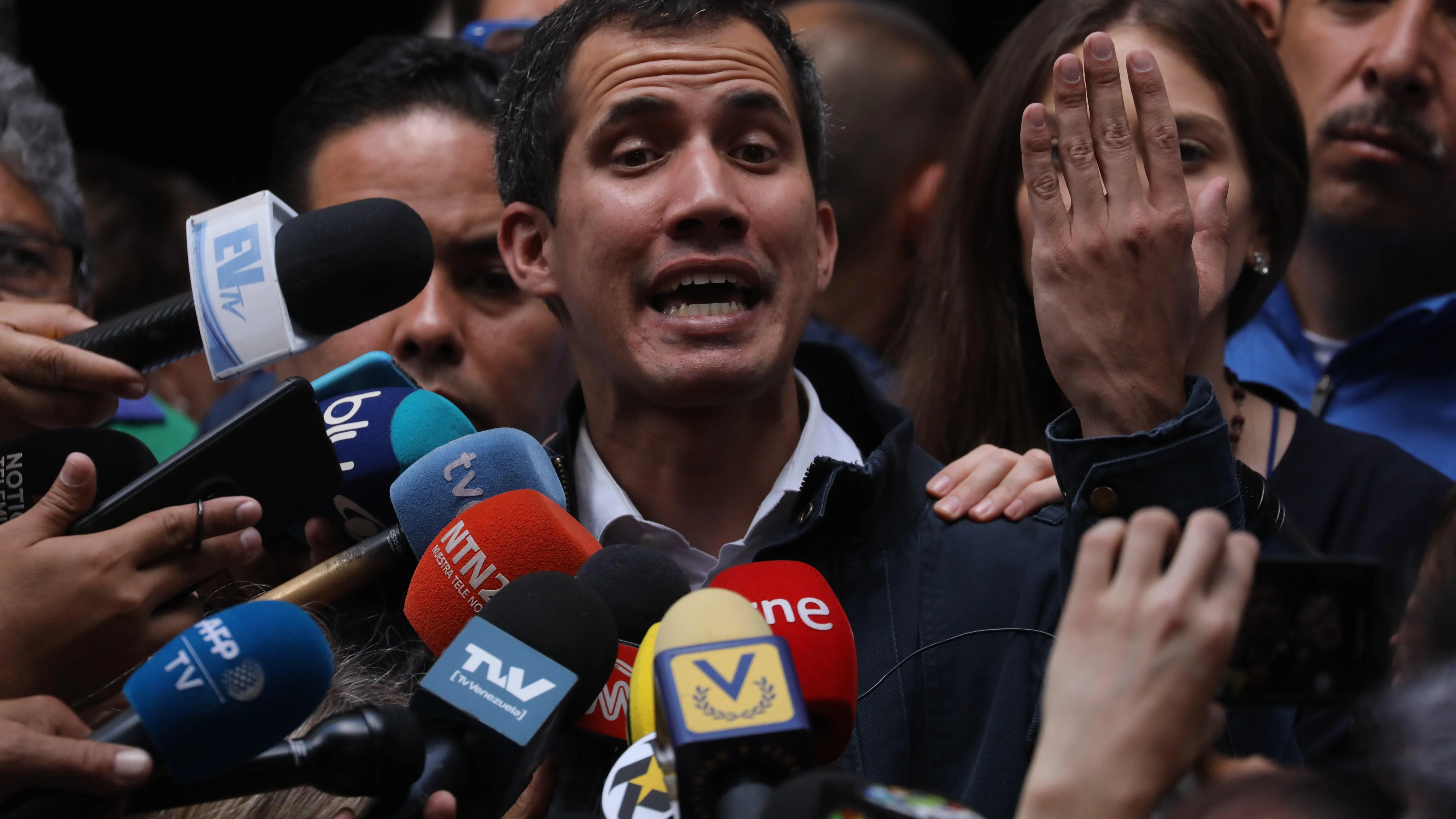  El presidente de la Asamblea Nacional de Venezuela y autoproclamado presidente, Juan Guaidó,