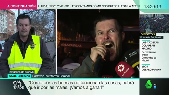 Saúl Crespo, portavoz de los taxistas en huelga Saúl Crespo, portavoz de los taxistas en huelga