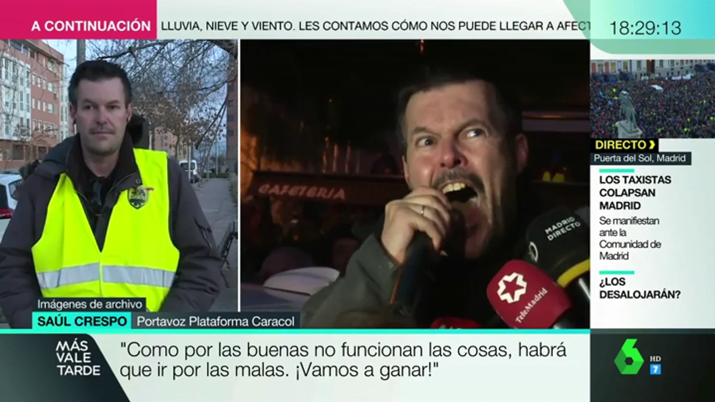 Saúl Crespo, portavoz de los taxistas en huelga Saúl Crespo, portavoz de los taxistas en huelga