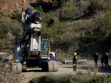 Uno de los camiones pluma que trabajaron en las labores de rescate de Julen Uno de los camiones pluma que trabajaron en las labores de rescate de Julen