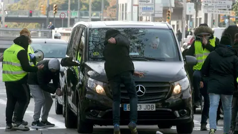 VTC en Barcelona durante la huelga de taxis VTC en Barcelona durante la huelga de taxis