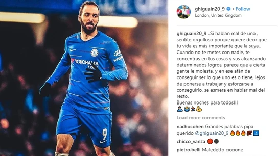 Gonzalo Higuaín responde a Matteo Salvini por Instagram Gonzalo Higuaín responde a Matteo Salvini por Instagram