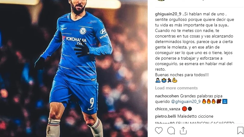 Gonzalo Higuaín responde a Matteo Salvini por Instagram