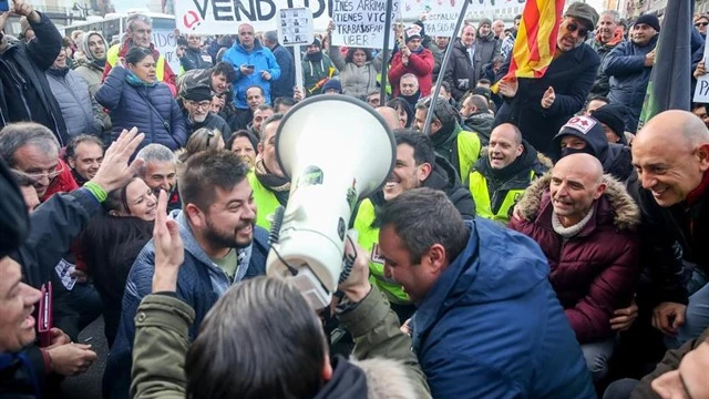 Manifestación de taxistas en Madrid