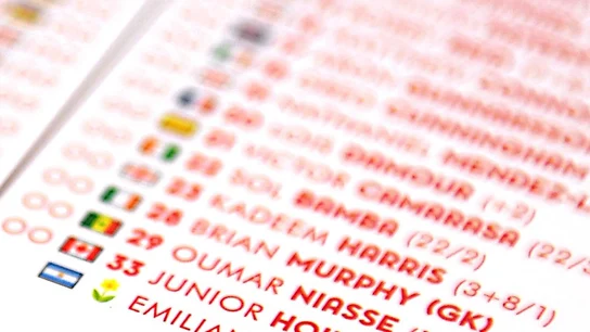 La planilla del Arsenal-Cardiff con Emiliano Sala La planilla del Arsenal-Cardiff con Emiliano Sala