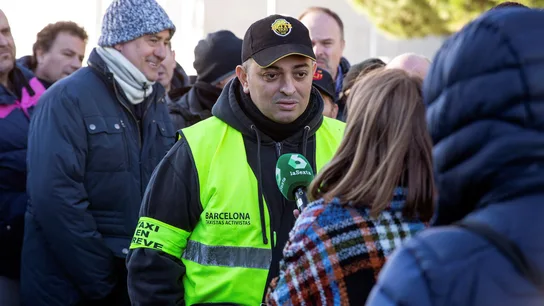 Tito Álvarez, portavoz de Élite Taxi, en una manifestación Tito Álvarez, portavoz de Élite Taxi, en una manifestación