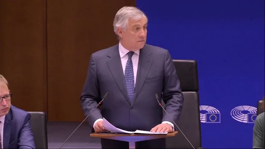 Antonio Tajani en el Parlamento Europeo