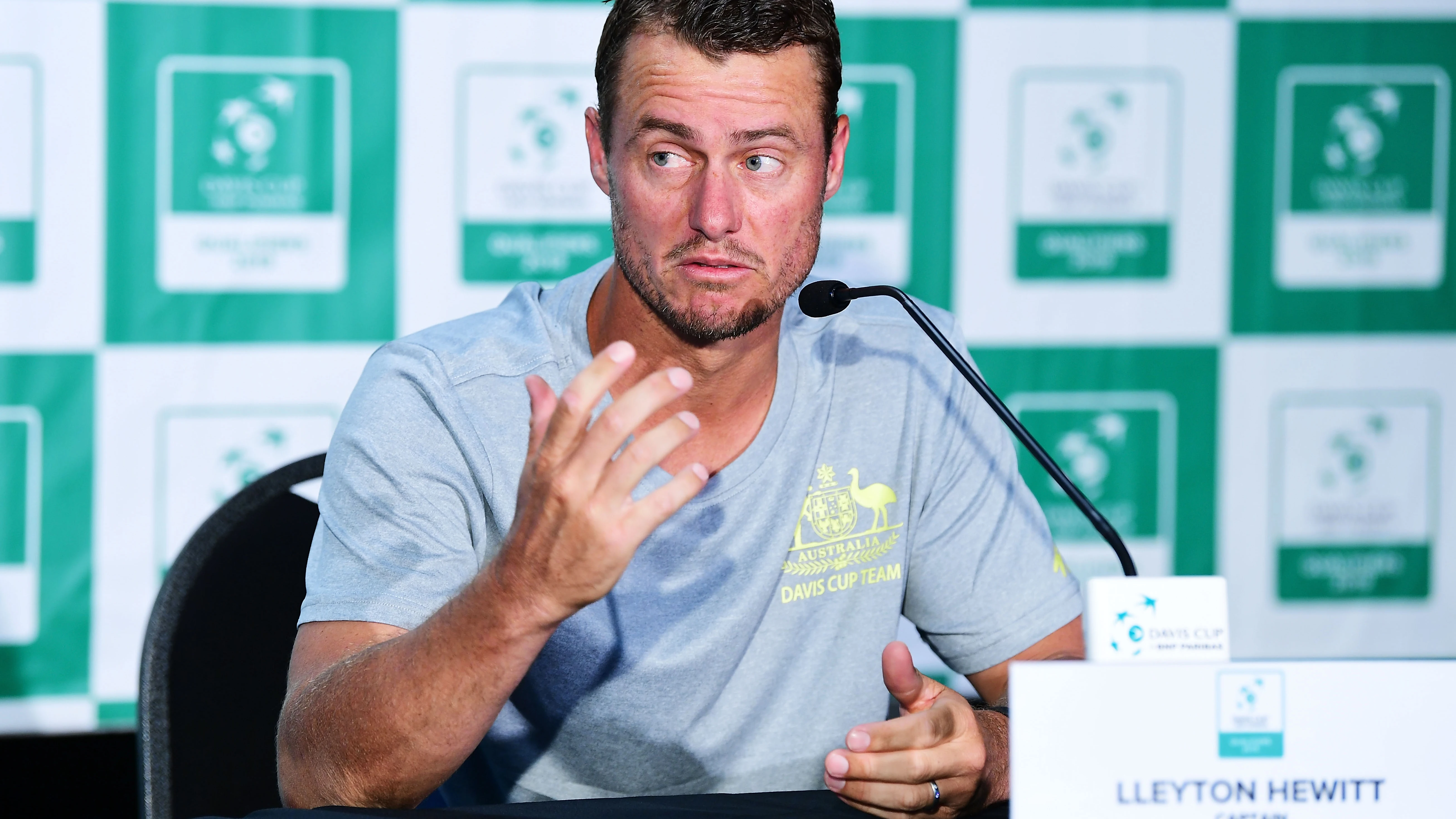 Lleyton Hewitt, en rueda de prensa