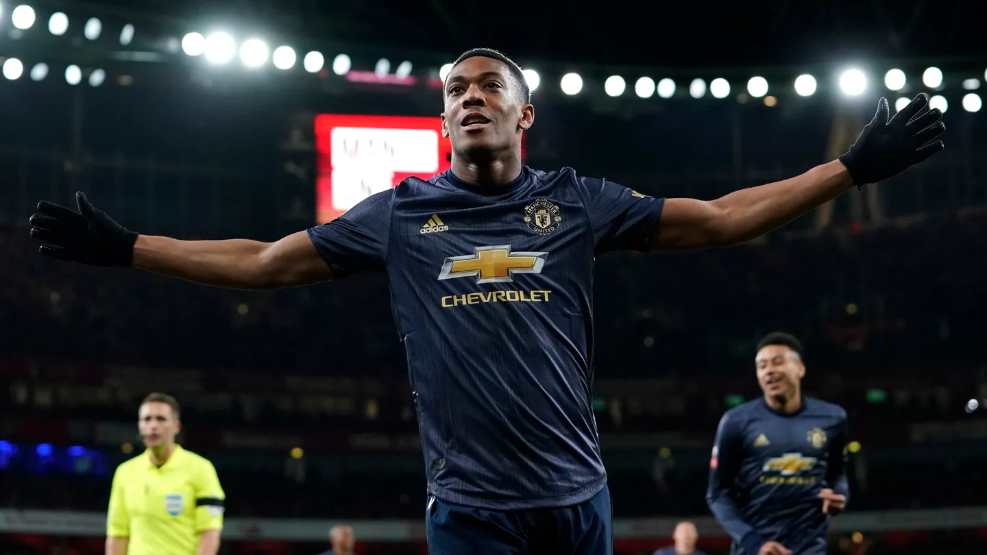 Anthony Martial celebra un gol con el United Anthony Martial celebra un gol con el United