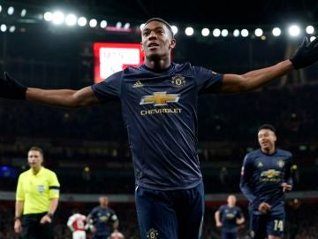Anthony Martial celebra un gol con el United Anthony Martial celebra un gol con el United