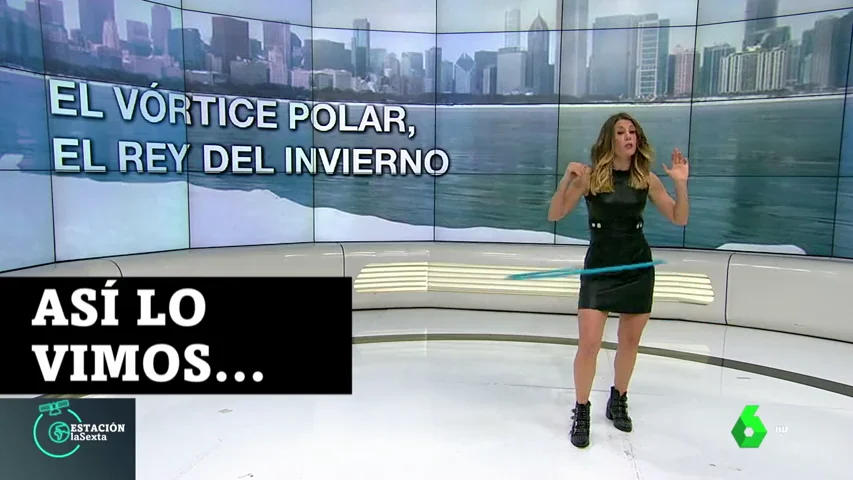 Lo que no se vio del baile del 'hula hoop' de Isabel Zubiaurre para explicar el vórtice polar