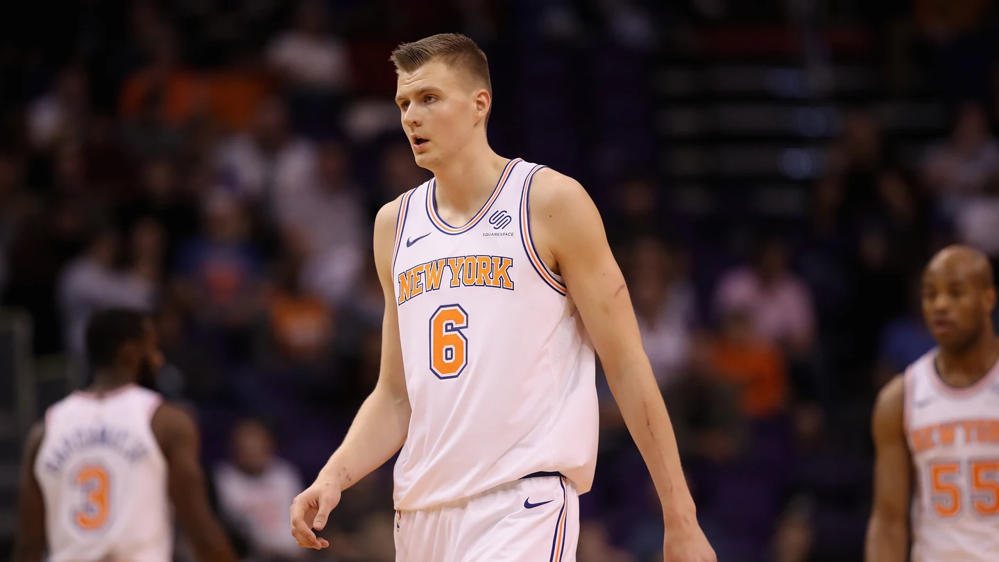 Porzingis, en un partido con los Knicks Porzingis, en un partido con los Knicks
