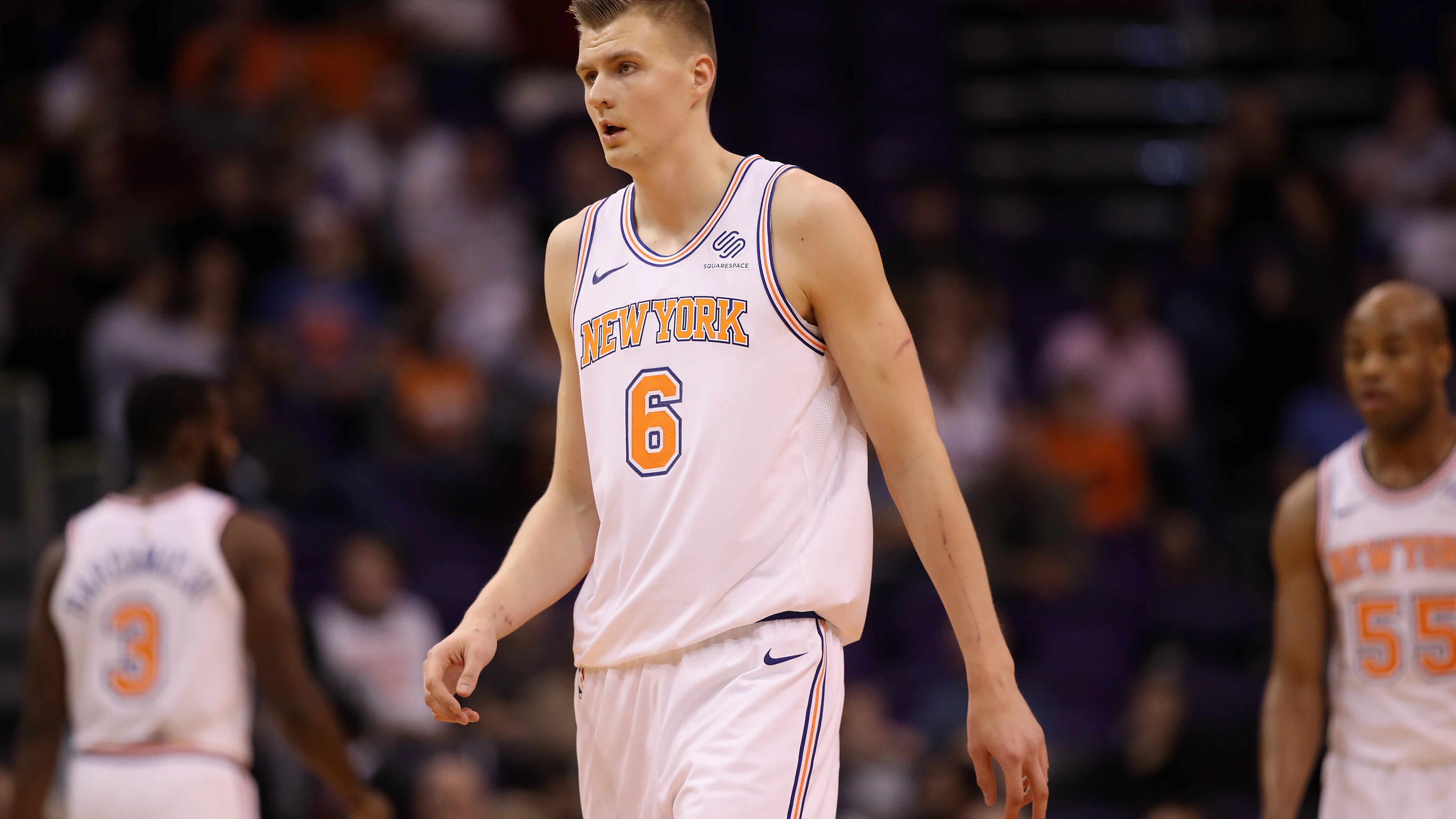 Porzingis, en un partido con los Knicks