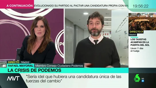 Entrevista a Rafael Mayoral por la crisis de Podemos Entrevista a Rafael Mayoral por la crisis de Podemos
