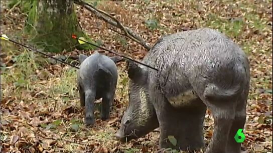 Recreaci&oacute;n de un jabal&iacute; cazado