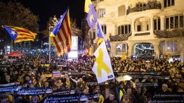 Concentración en Barcelona convocada por la ANC en apoyo a los presos independentistas