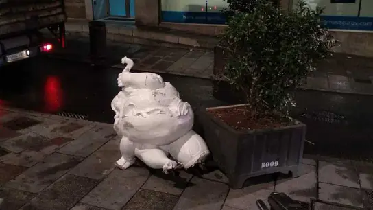 Una de las 'Gorditas' destrozada Una de las 'Gorditas' destrozada